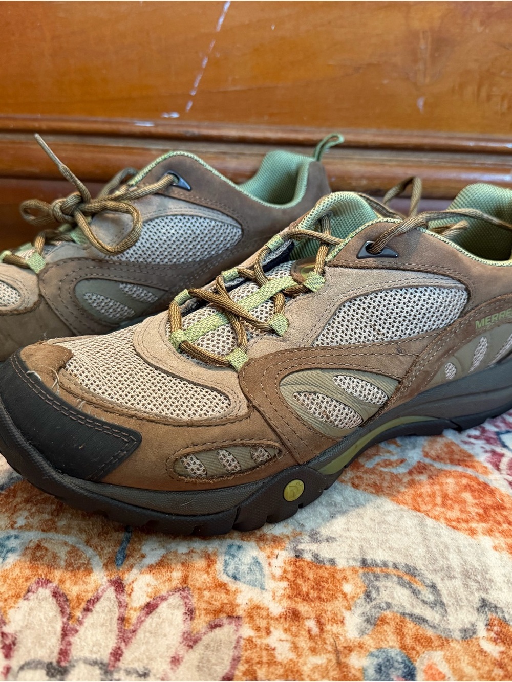 Merrell women’s Brown and green azura kangaroo Trail Hiking Shoes